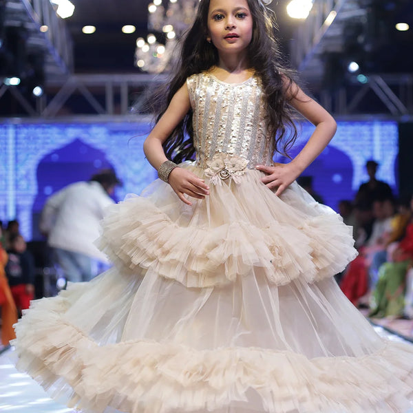 cream gown for girls 