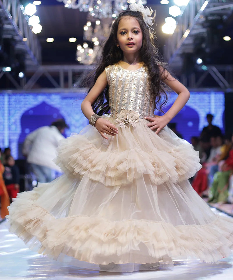 cream gown for girls 