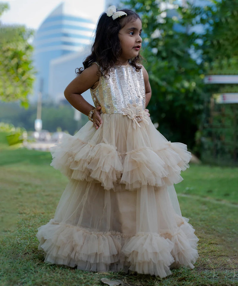 beautiful cream gown for girls 