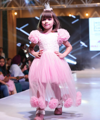 Pink Color Birthday Gown for Girl