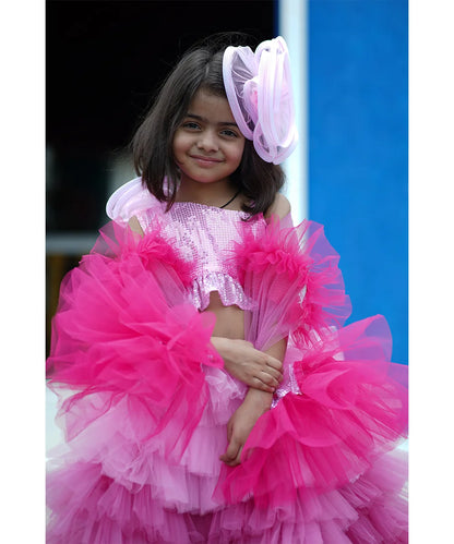 Pink Shaded Lehenga for Wedding for Girls