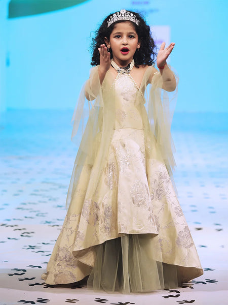 cream gown for girls 