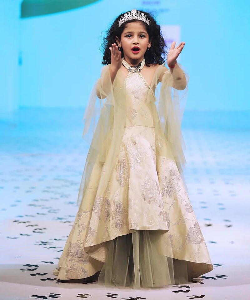 cream gown for girls 