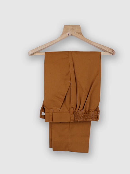 Mustard pants paired with the waist coat suit set for boys 