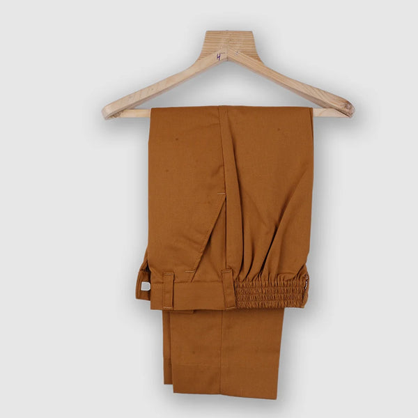 Mustard pants paired with the waist coat suit set for boys 