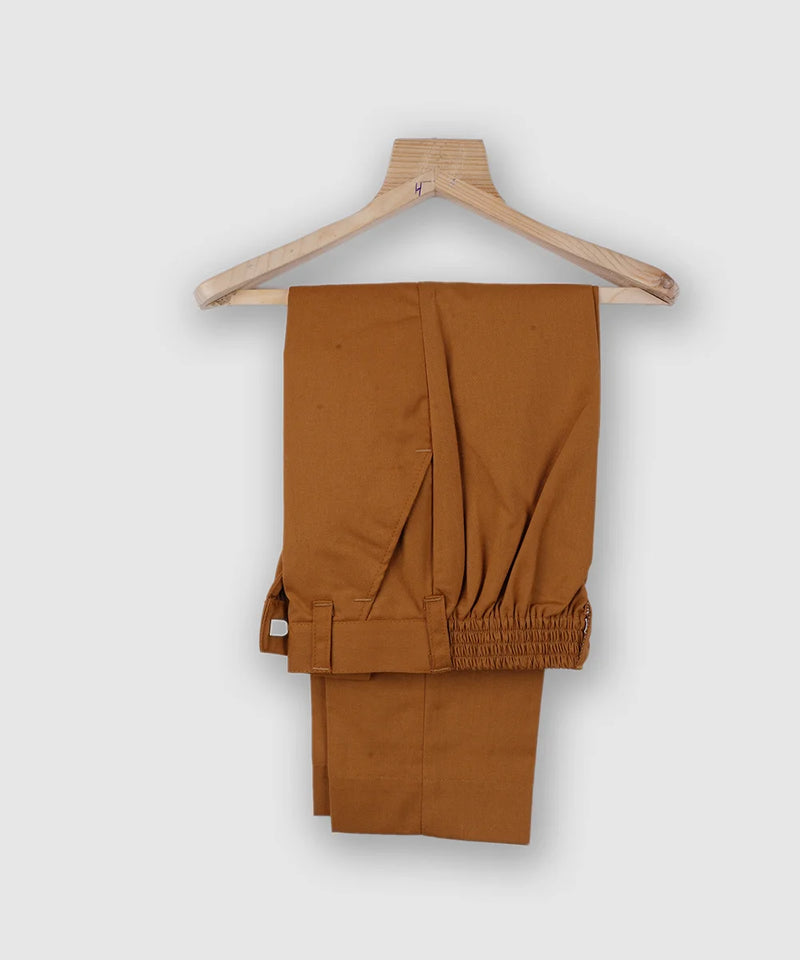 Mustard pants paired with the waist coat suit set for boys 