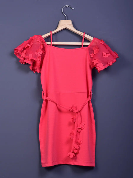 pink casual wear dress for girls 
