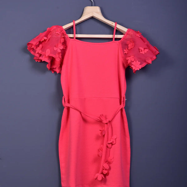pink casual wear dress for girls 
