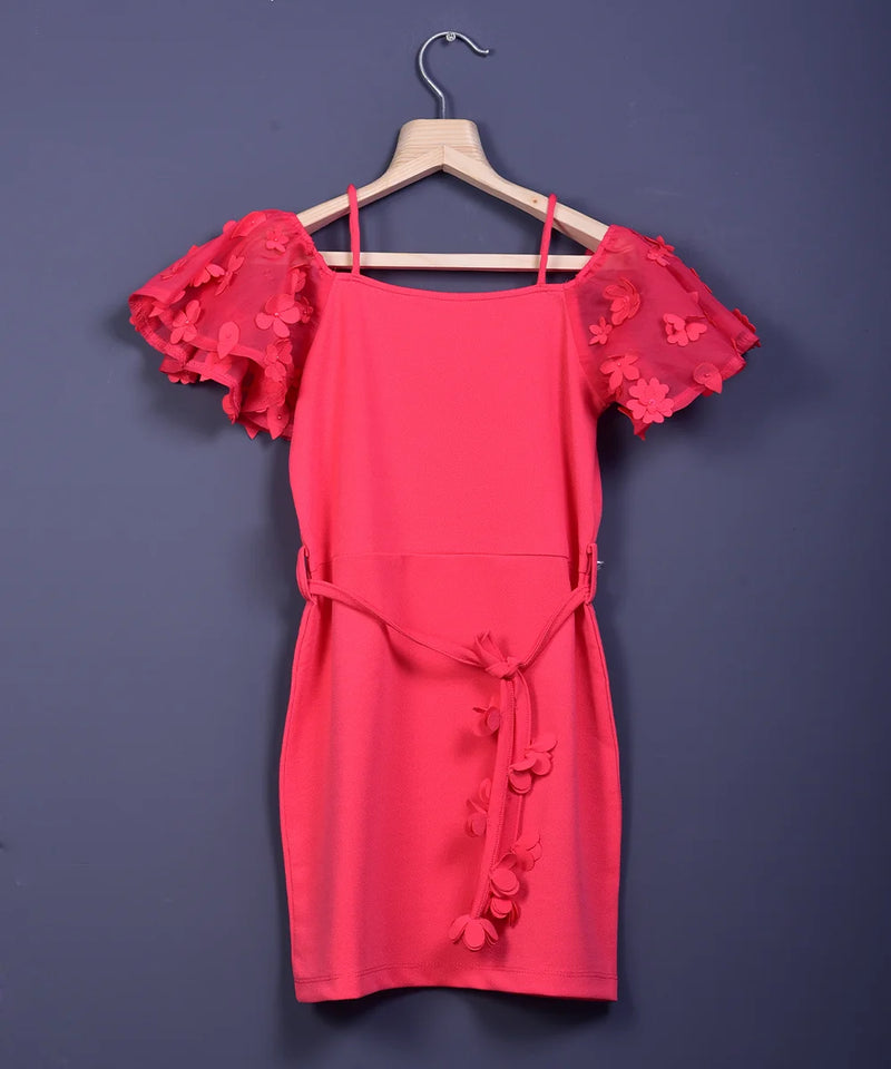 pink casual wear dress for girls 