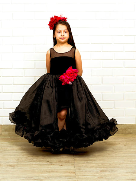 black long gown for girls 