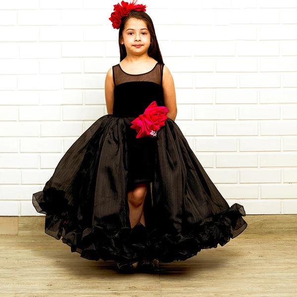black long gown for girls 