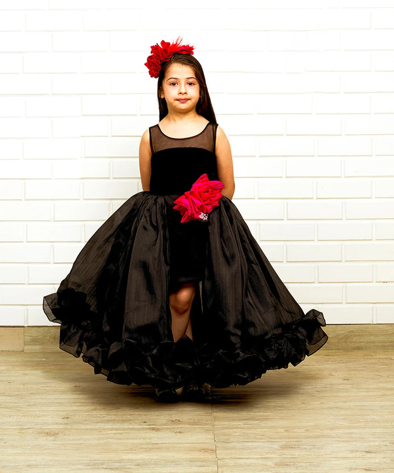 black long gown for girls 