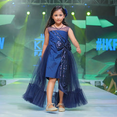navy blue gown for girls 