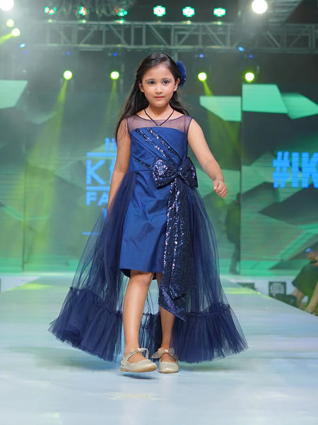 navy blue gown for girls 
