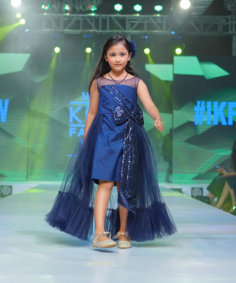 navy blue gown for girls 