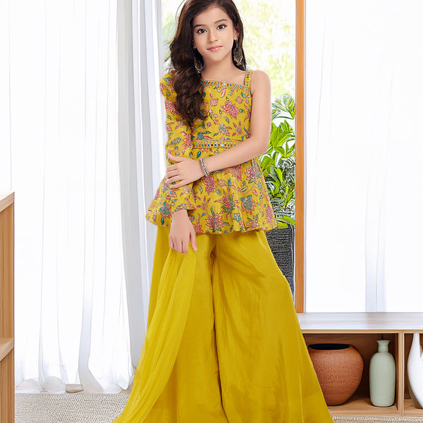 Designer Yellow Palazzo Suit with Embroidered Top – Trending Jaipur Festive Wear