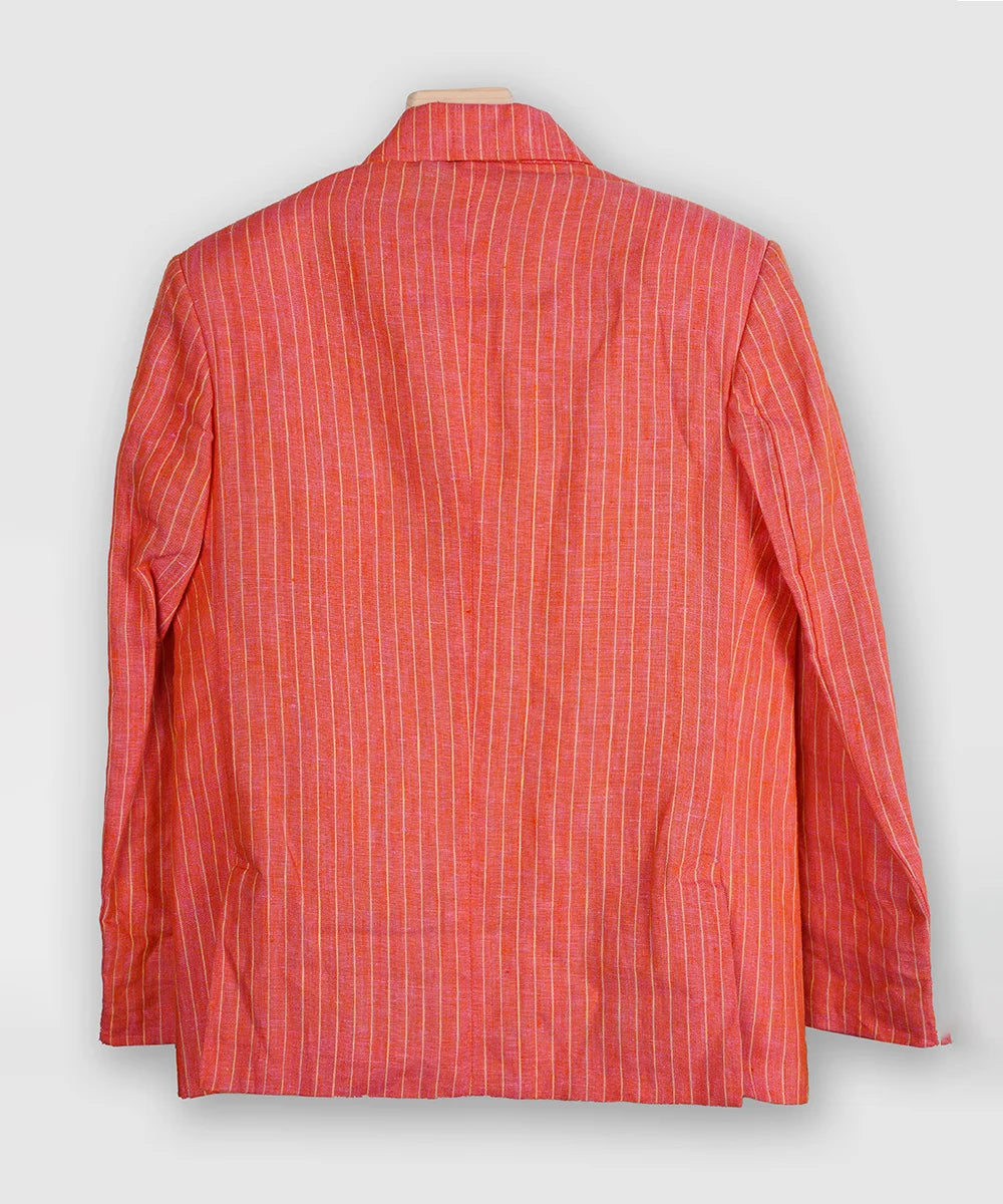 Peach Color Stripe Blazer with white T-Shirt for Boys