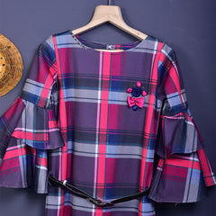 checks summer dress for girls 