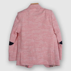 back view of textured blazer set for boys 