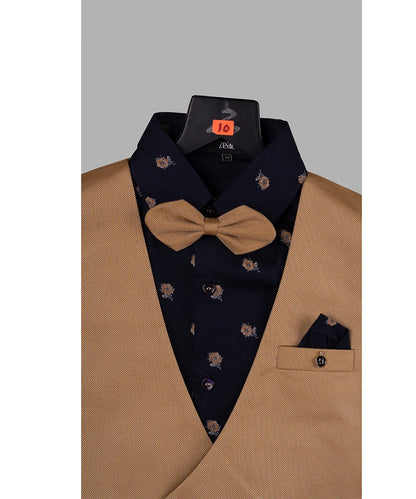 Light Brown Colored Waist Coat Set with Matching Shirt and Pant