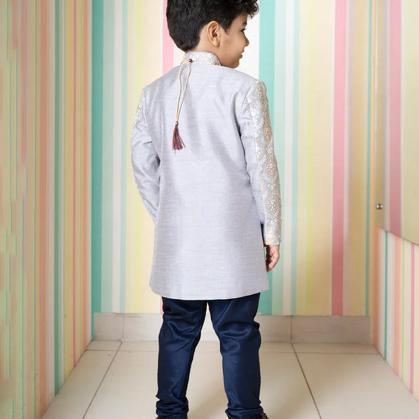 back view of sherwani set for boys 