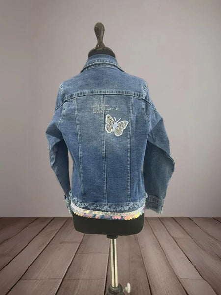 Blue shaded Party Wear Denim Jackets