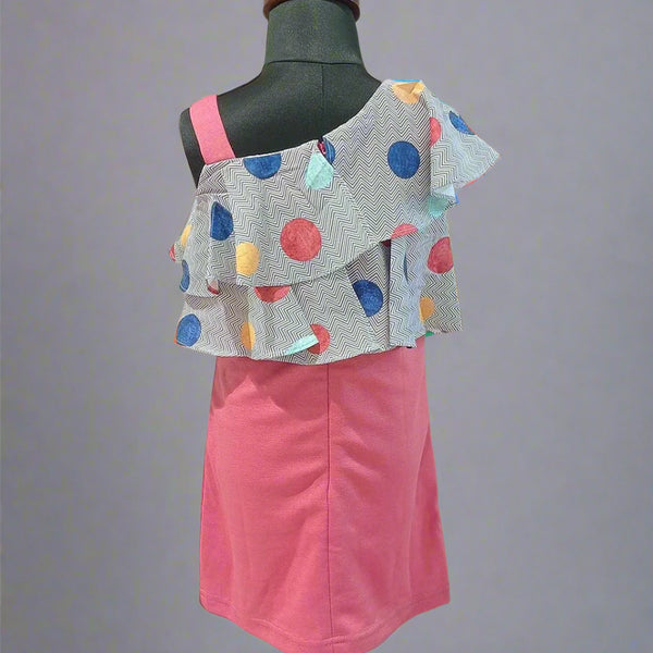 back view of pink dress for girls 