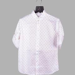 dot print shirt paired with the waist coat suit set for boys 