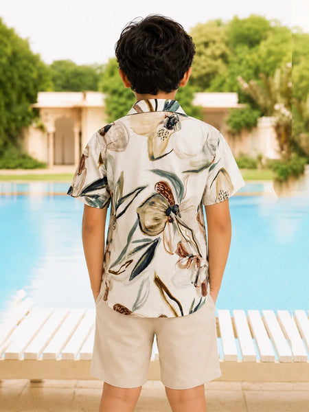 Boys Summer Vacation Printed Shirt