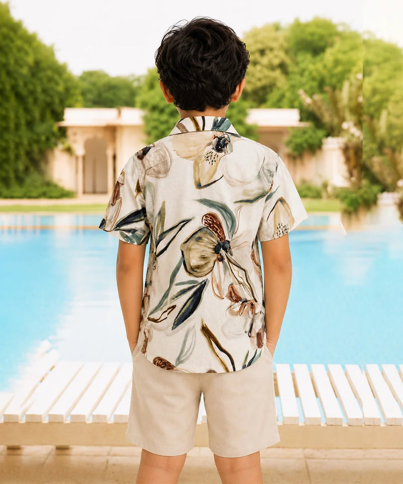 Boys Summer Vacation Printed Shirt