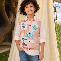 Boys Floral Patch Shirt