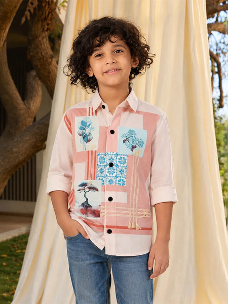 Boys Floral Patch Shirt