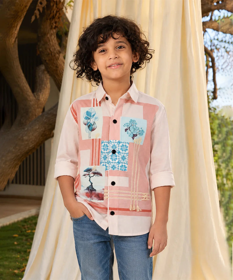 Boys Floral Patch Shirt