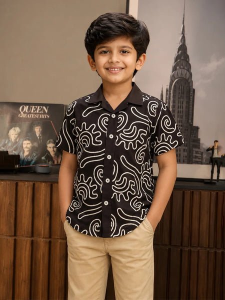 Boys Party Wear Printed Shirt