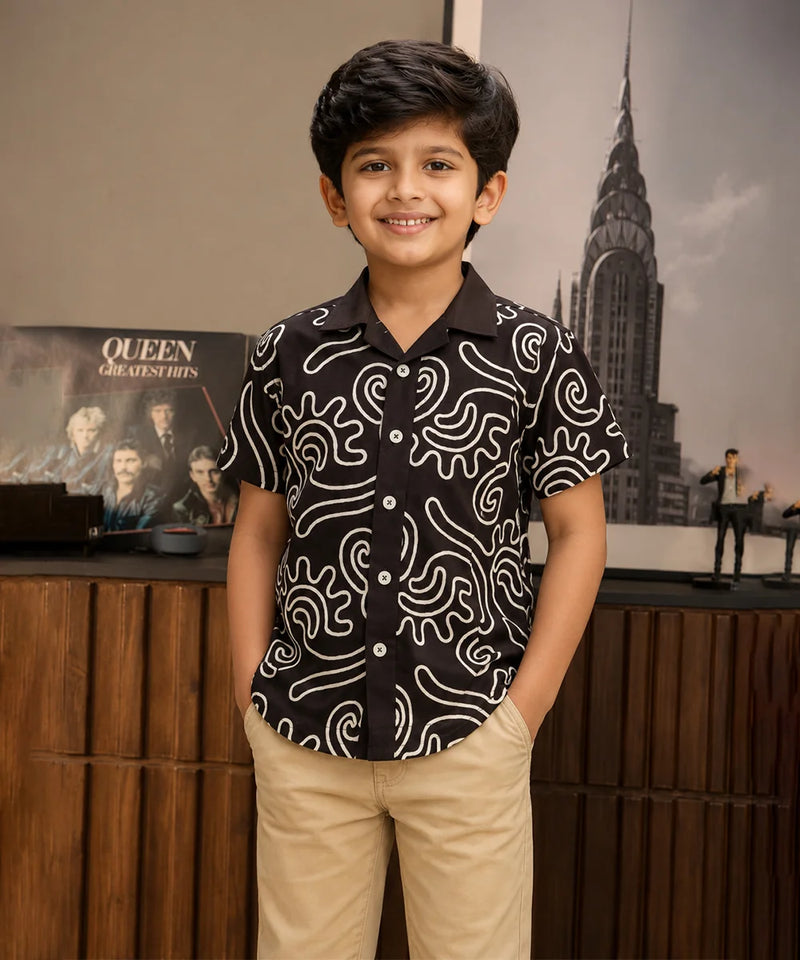 Boys Party Wear Printed Shirt