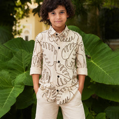 Boys Designer Leaf Shirt