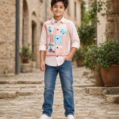 Boys Floral Patch Shirt