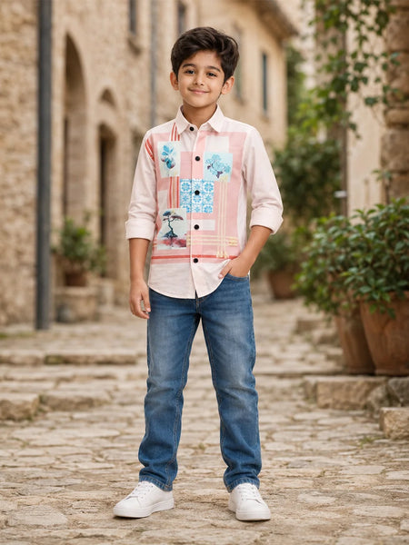 Boys Floral Patch Shirt