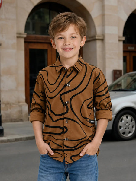 Boys Full Sleeve Fashion Printed Shirt