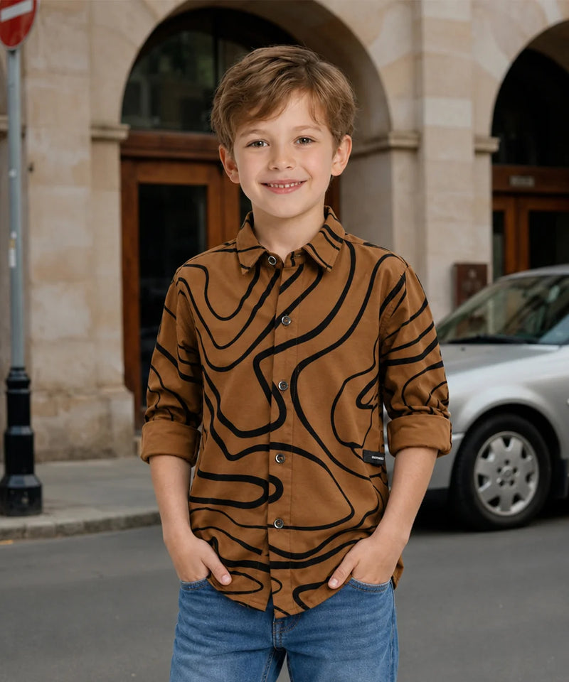 Boys Full Sleeve Fashion Printed Shirt