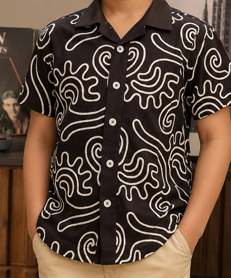 Boys Party Wear Printed Shirt