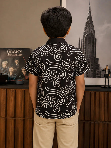 Boys Party Wear Printed Shirt