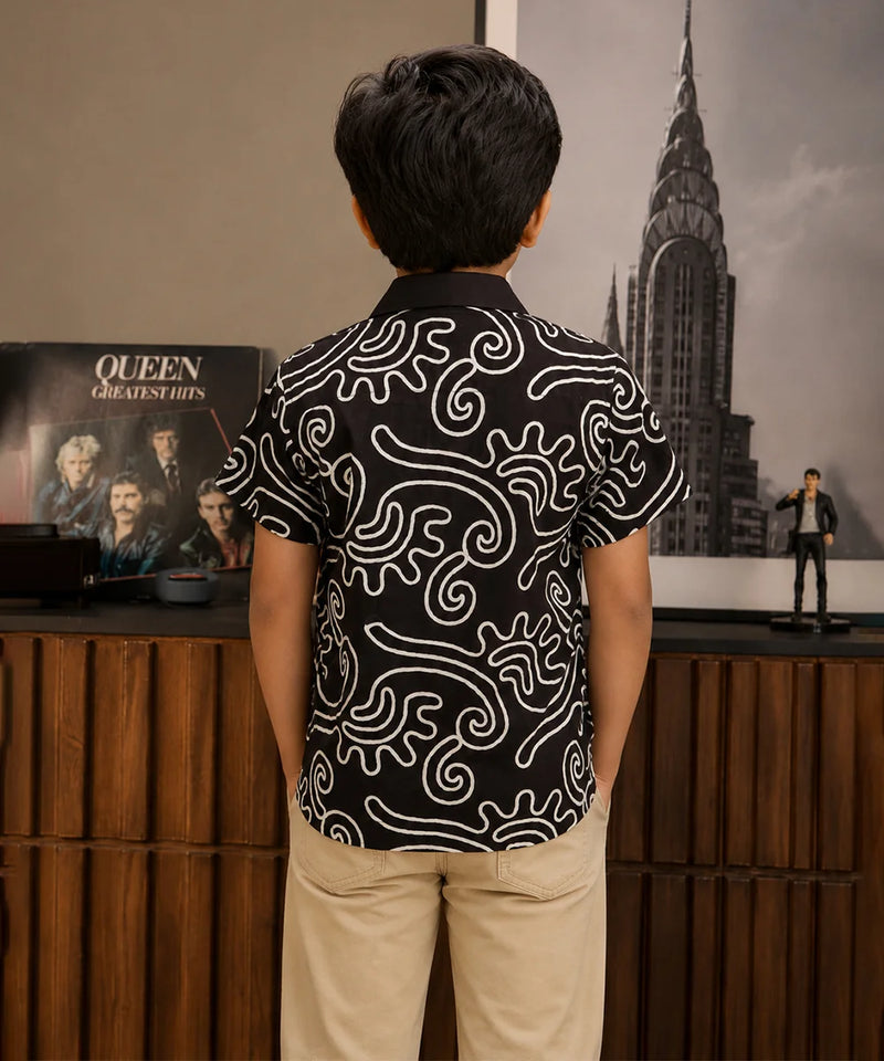 Boys Party Wear Printed Shirt