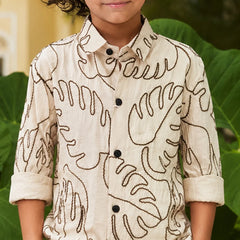 Boys Designer Leaf Shirt