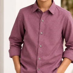 Boys Classic Solid Party Wear Shirt