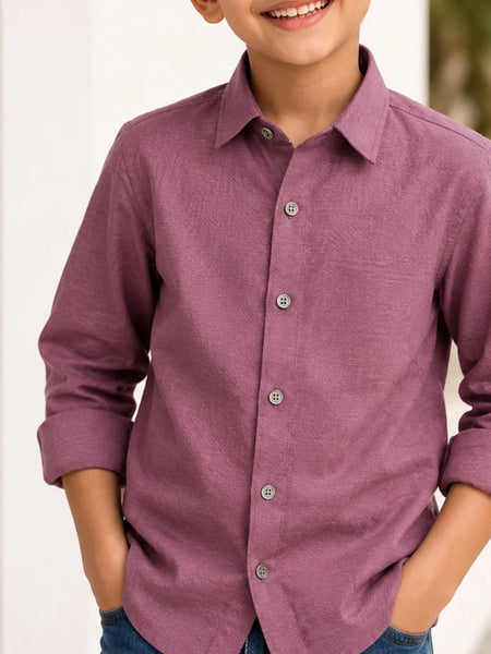 Boys Classic Solid Party Wear Shirt