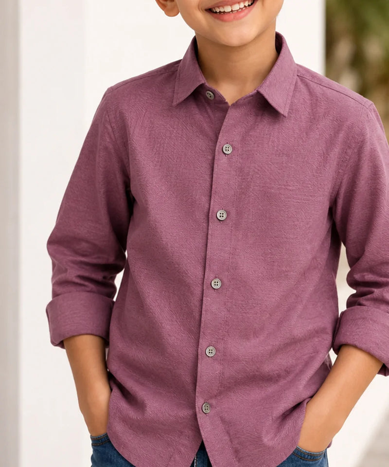 Boys Classic Solid Party Wear Shirt