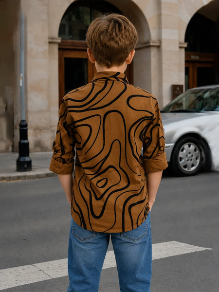 Boys Full Sleeve Fashion Printed Shirt
