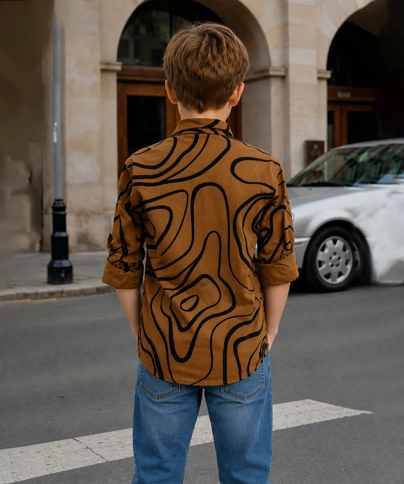 Boys Full Sleeve Fashion Printed Shirt