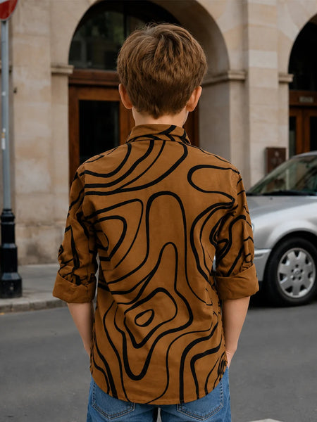 Boys Full Sleeve Fashion Printed Shirt